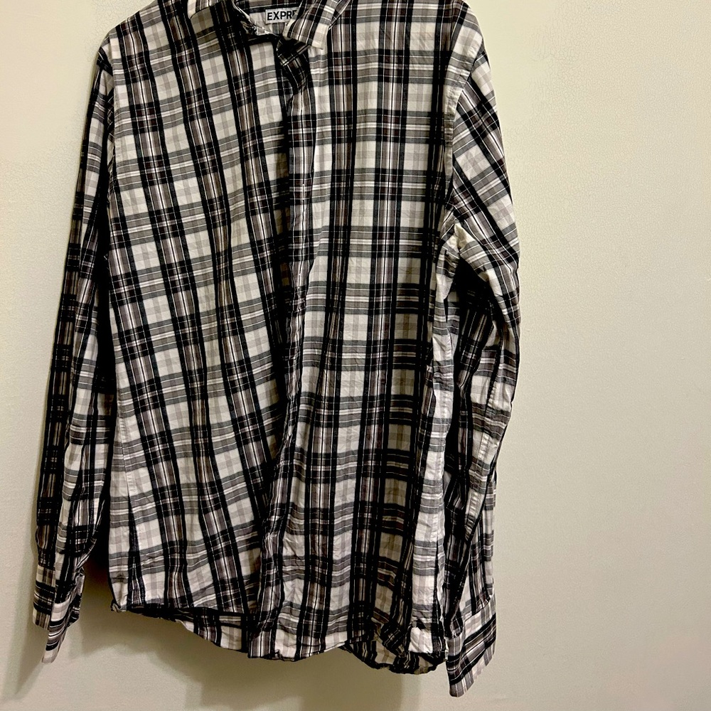 Express extra slim fit long sleeve button down.